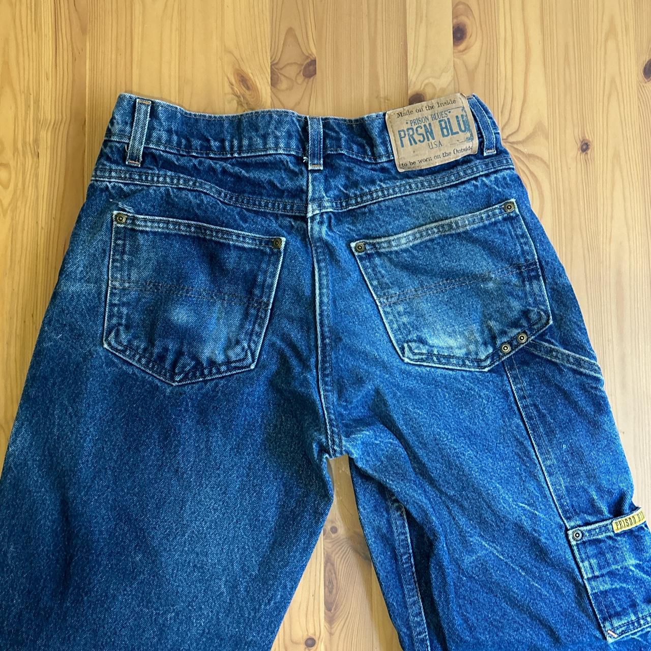 PRISON BLUES 31x27” DOUBLE KNEE CARPENTER PANTS Depop