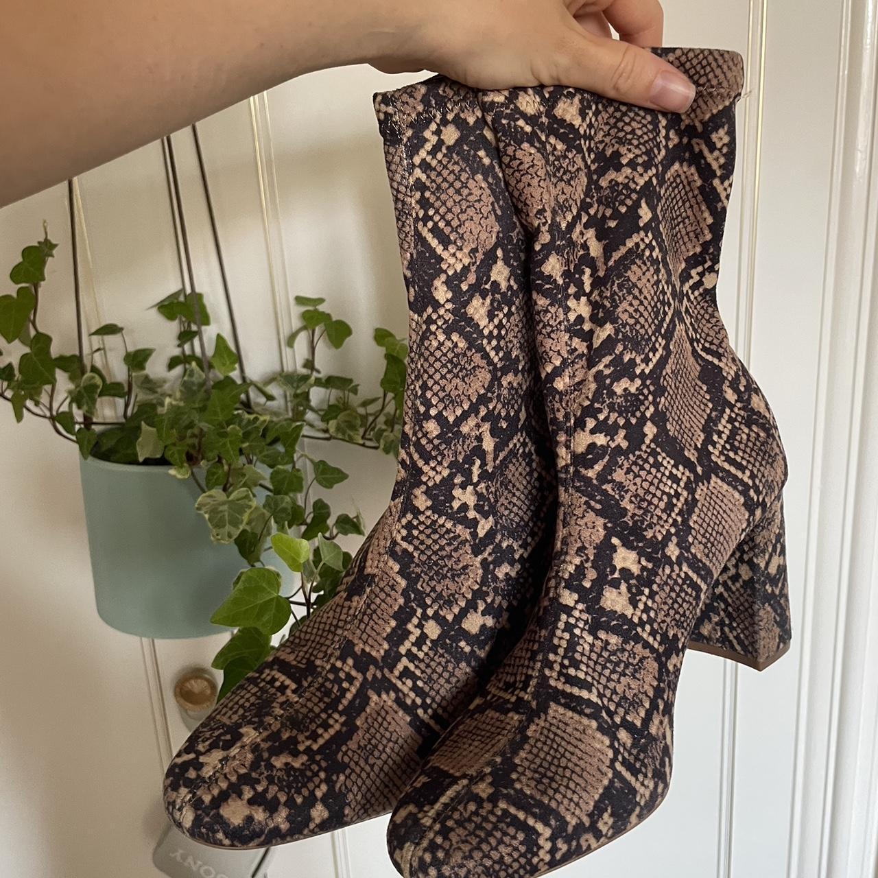 Snake Print Sock Boot Steve Madden Women's Trent Ankle Boot Fabric