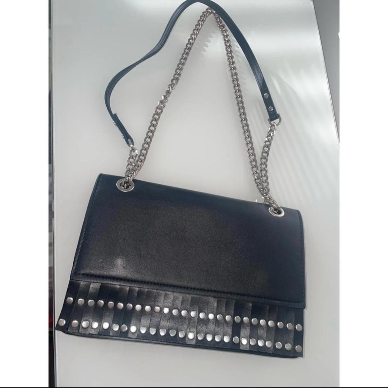 Zara black and silver studded bag. Excellent. Depop