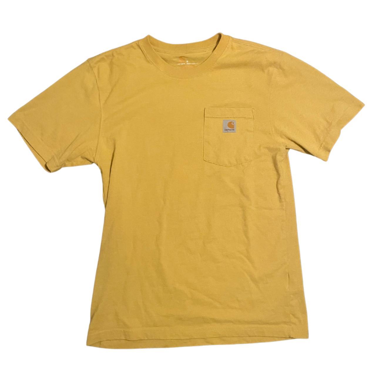 yellow carhartt original fit tee - excellent hiking... - Depop