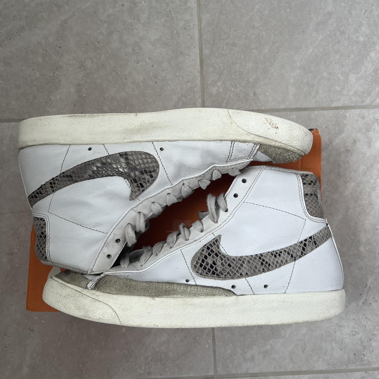 Nike Blazer Mid 77 in White Reptile snake skin Depop