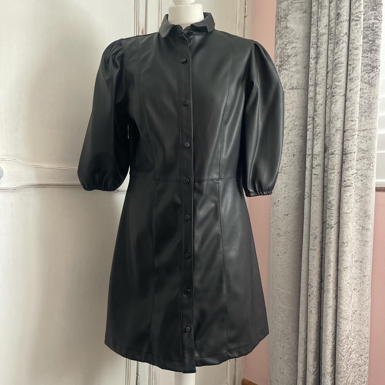 H&m black leather dress sale