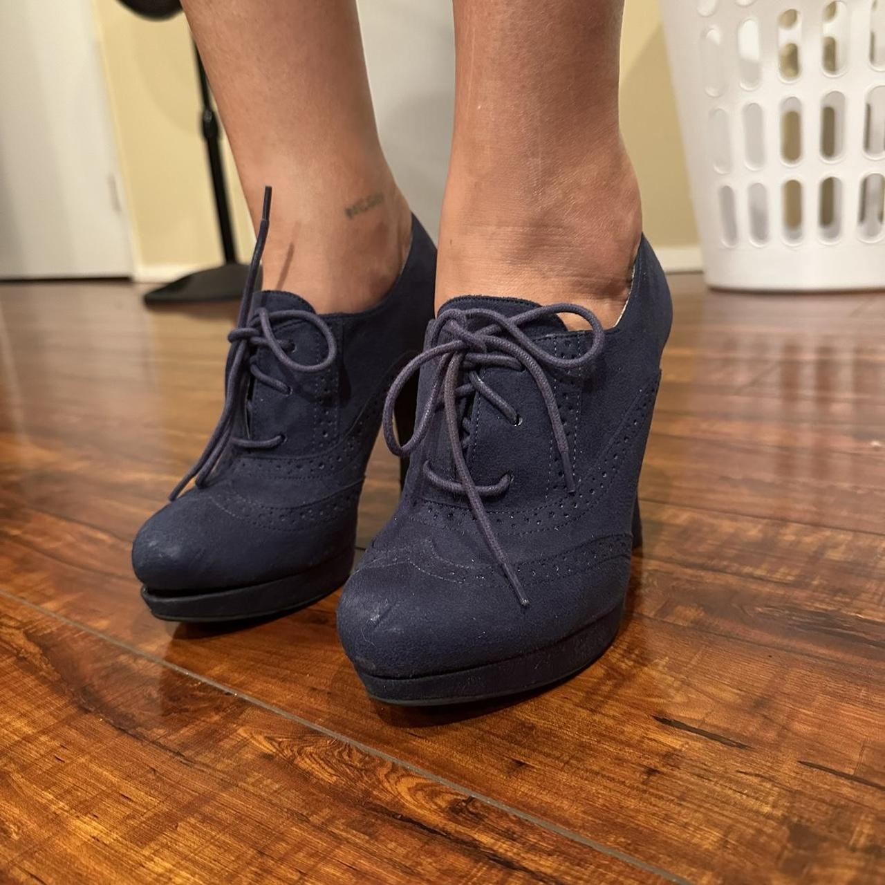 navy brogue boots womens