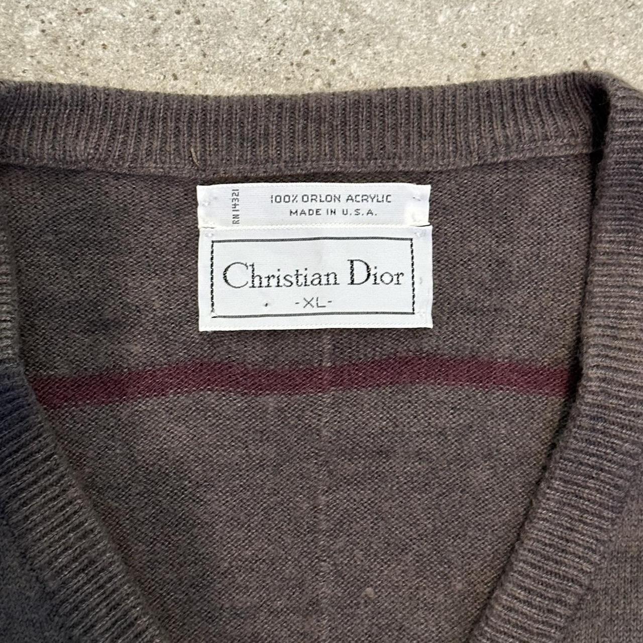 Christian Dior Men's Brown and Burgundy Jumper | Depop