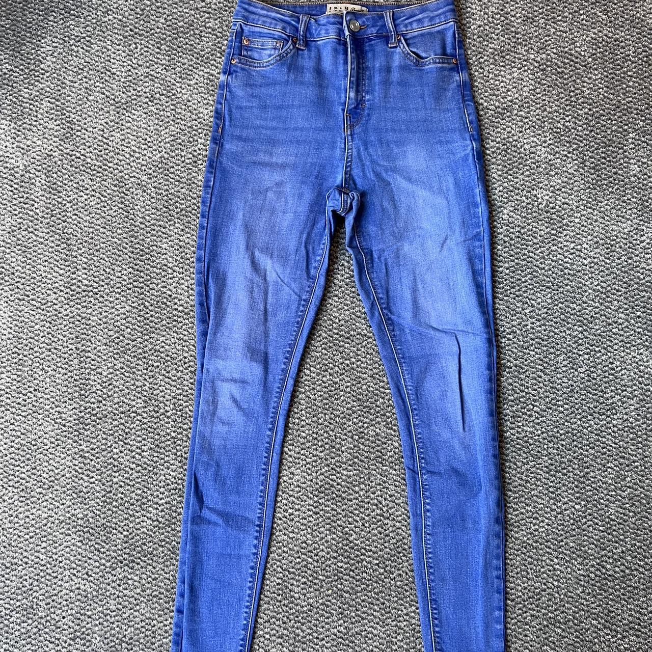 Primark bright blue jeans size 8 Bright blue skinny... - Depop