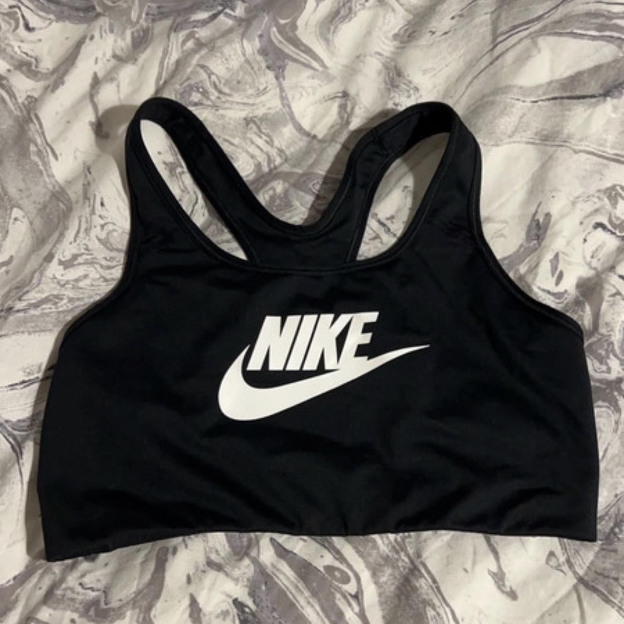 Black Nike sports bra size L hardly been worn - Depop