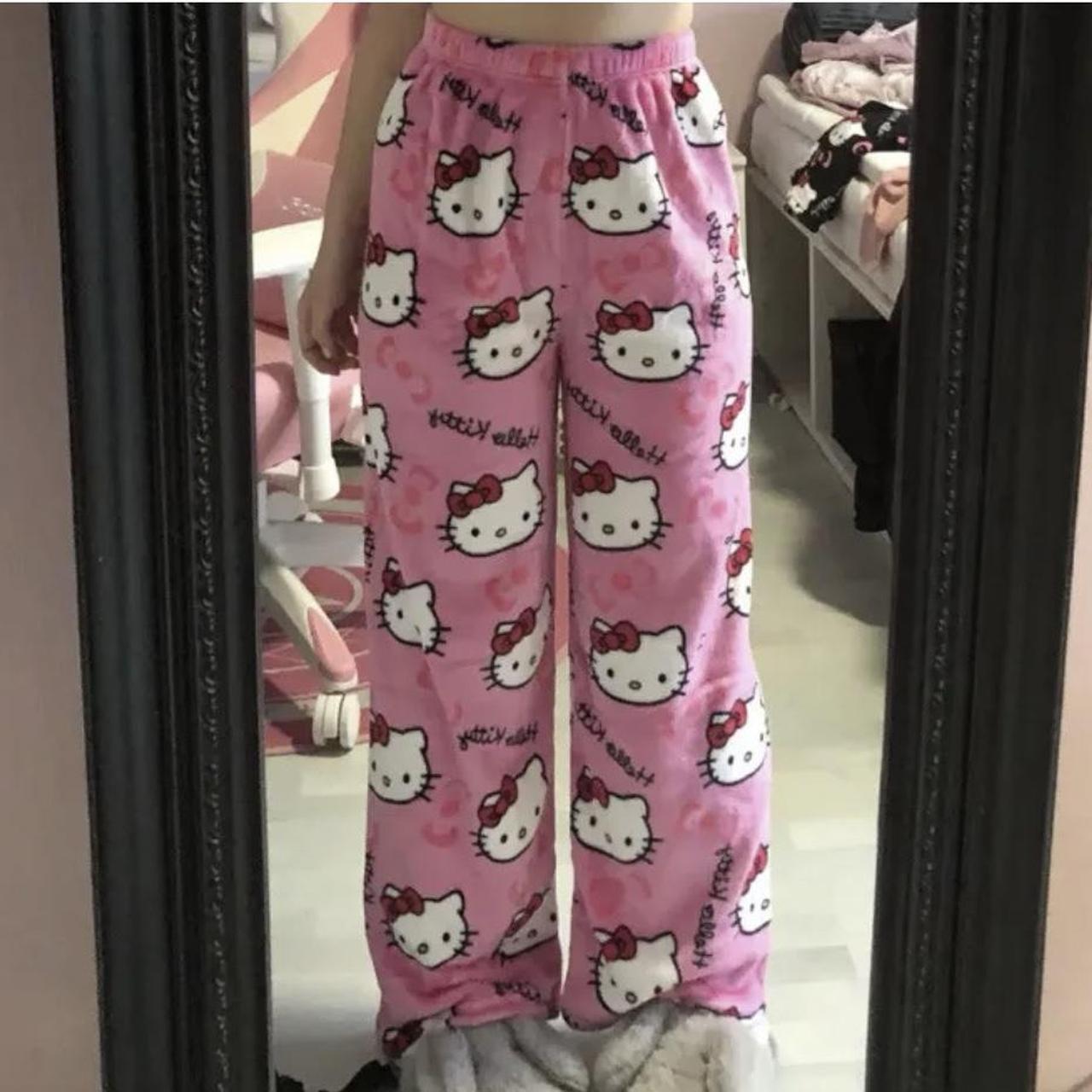 cutest hello kitty pyjama pants 🎀🐰 size medium - Depop