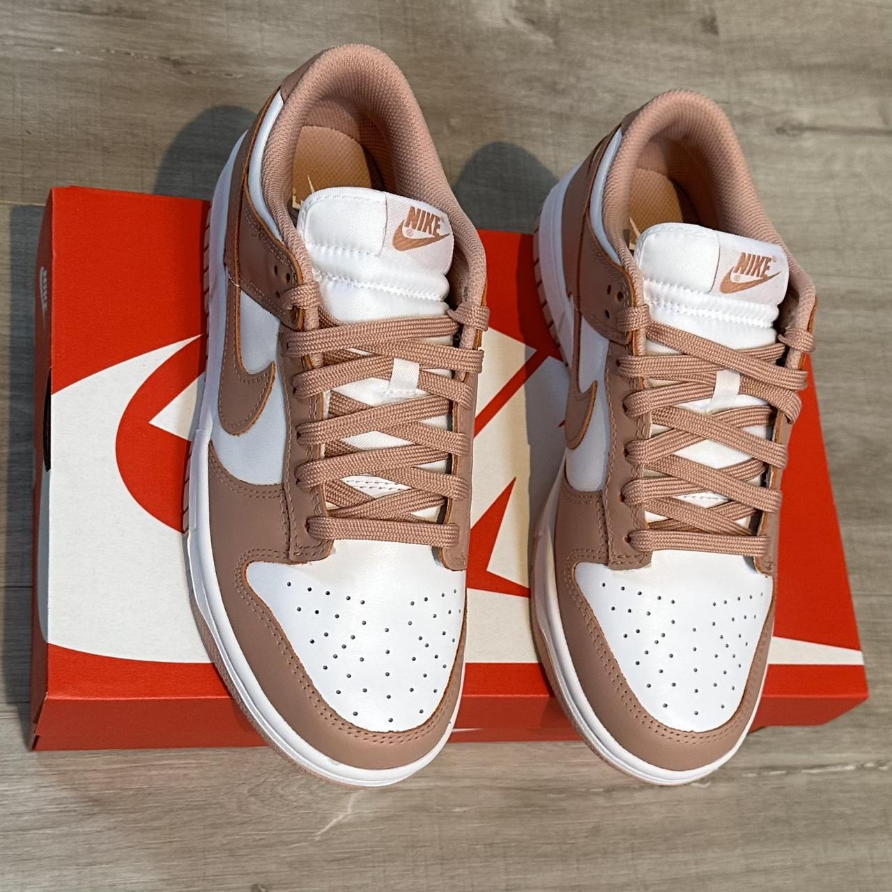 Nike Women's White and Tan Trainers | Depop