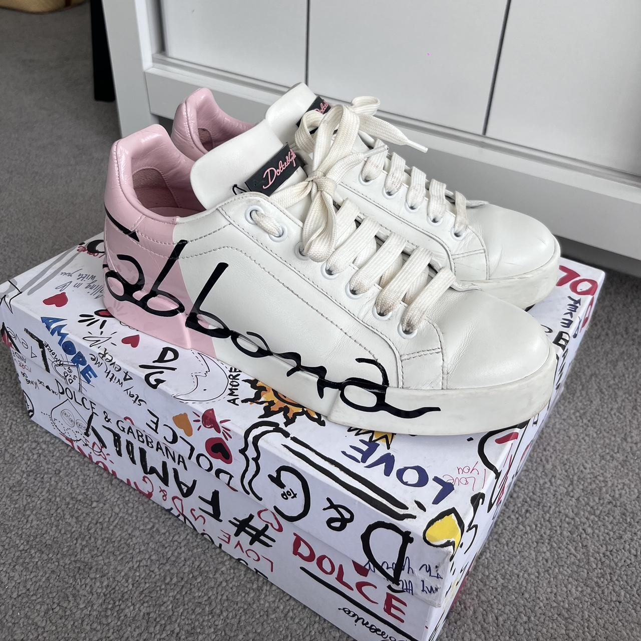 Dolce and gabbana pink trainers online