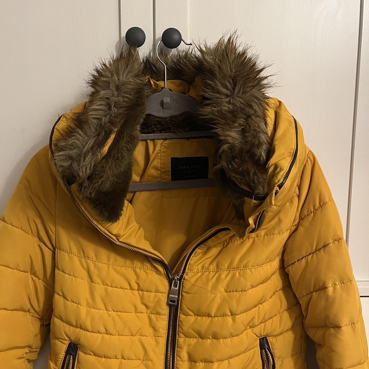 Mustard coloured ladies Zara coat with Depop