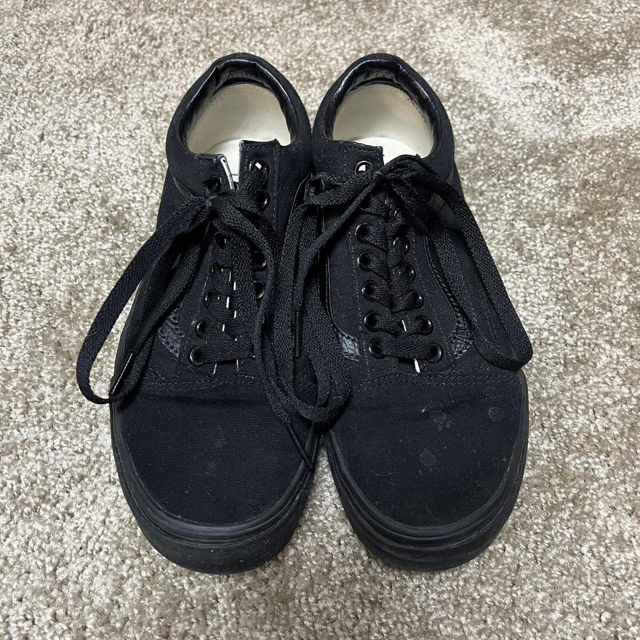 size 8 women s all black vans. worn a couple times. Depop