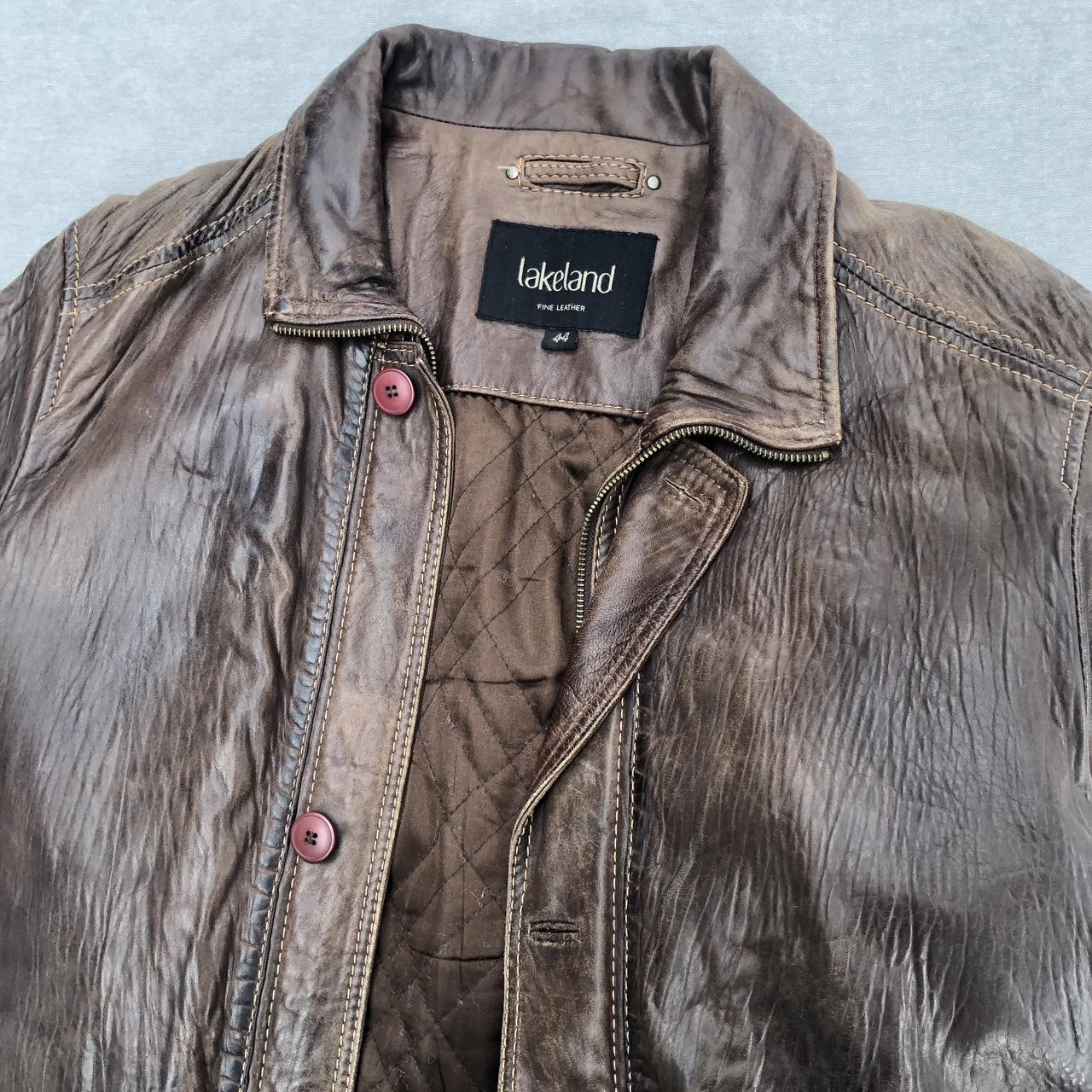 Vintage Lakeland brown genuine leather jacket. Size... Depop