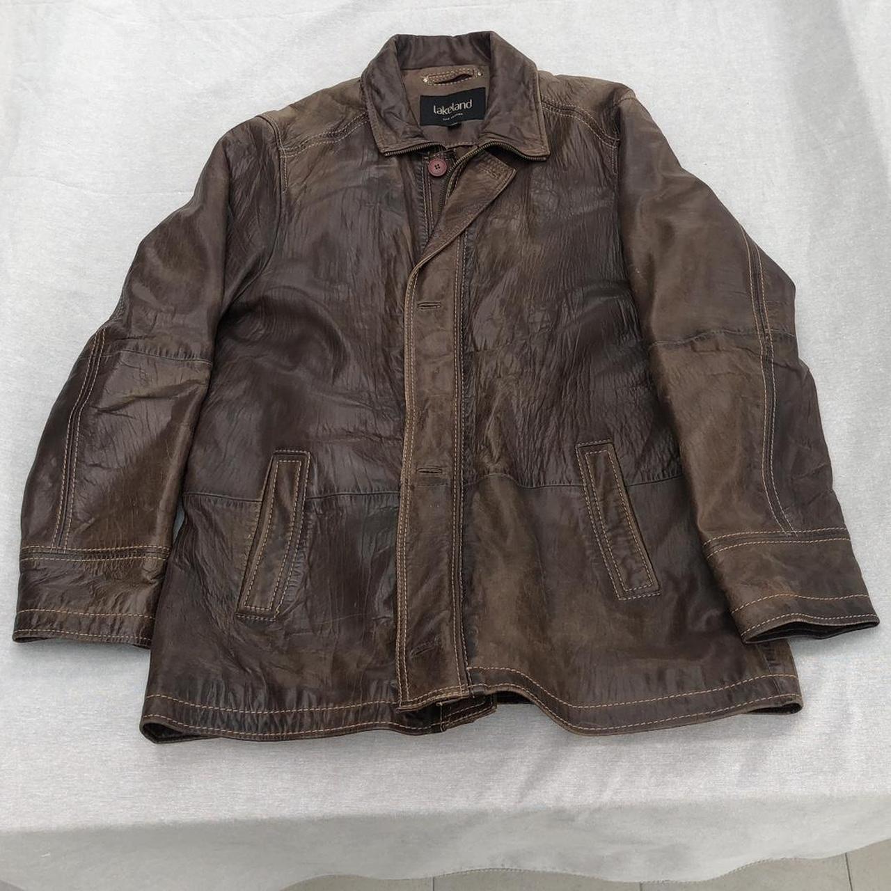 Vintage Lakeland brown genuine leather jacket. Size... Depop