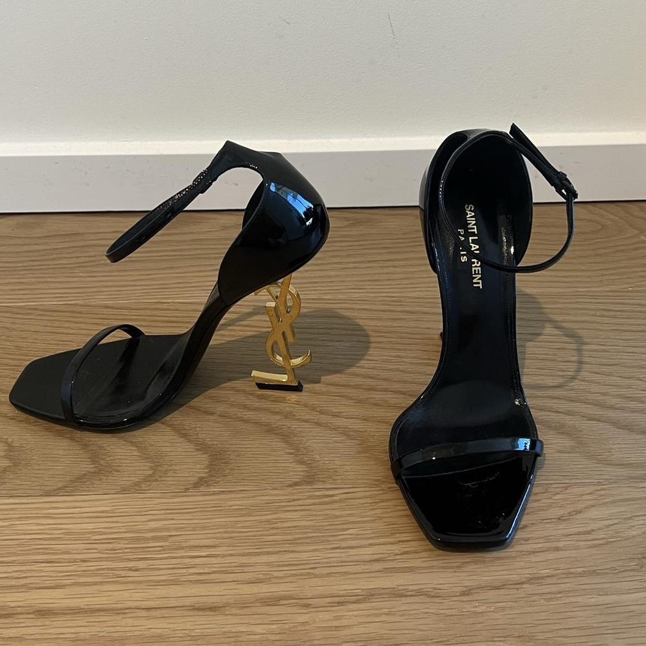 Black and store gold ysl heels