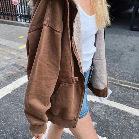 Blue brandy Melville Carla hoodie ,small mark as - Depop