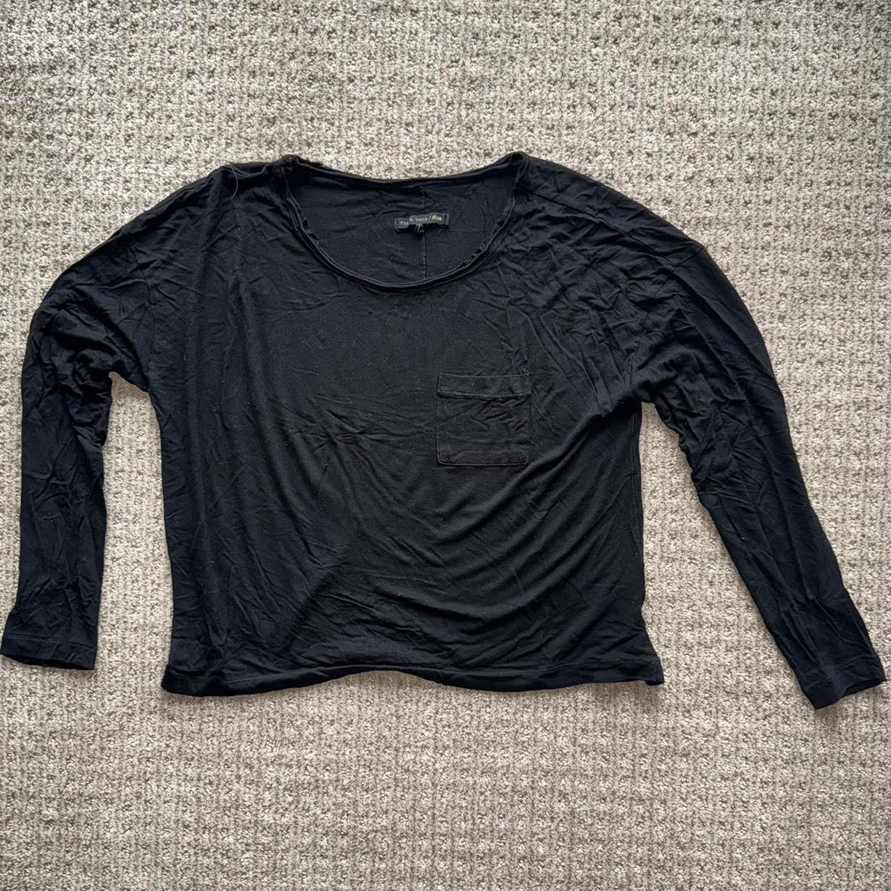 Black cropped rag & bone/jean t-shirt, has small... - Depop