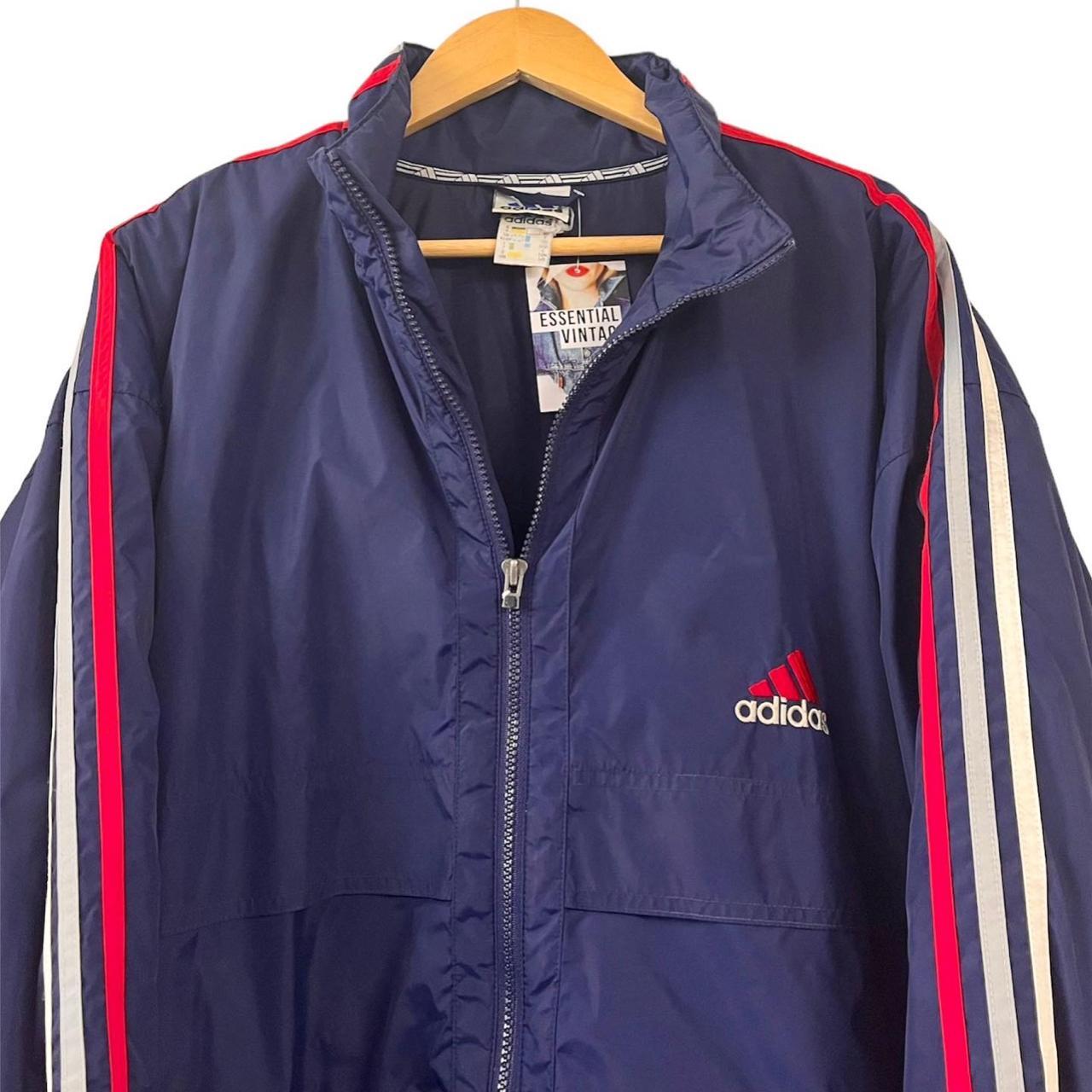 Vintage Adidas 90s Sports Jacket (XL) Navy blue... - Depop