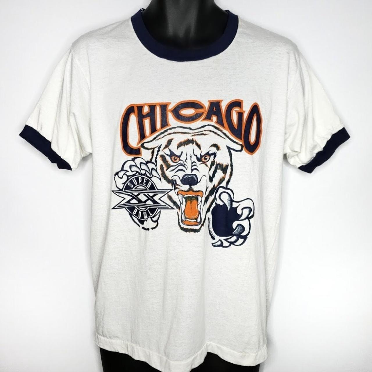 Vintage 1986 Superbowl XX Chicago Bears T-Shirt Screen Stars Tee 80s