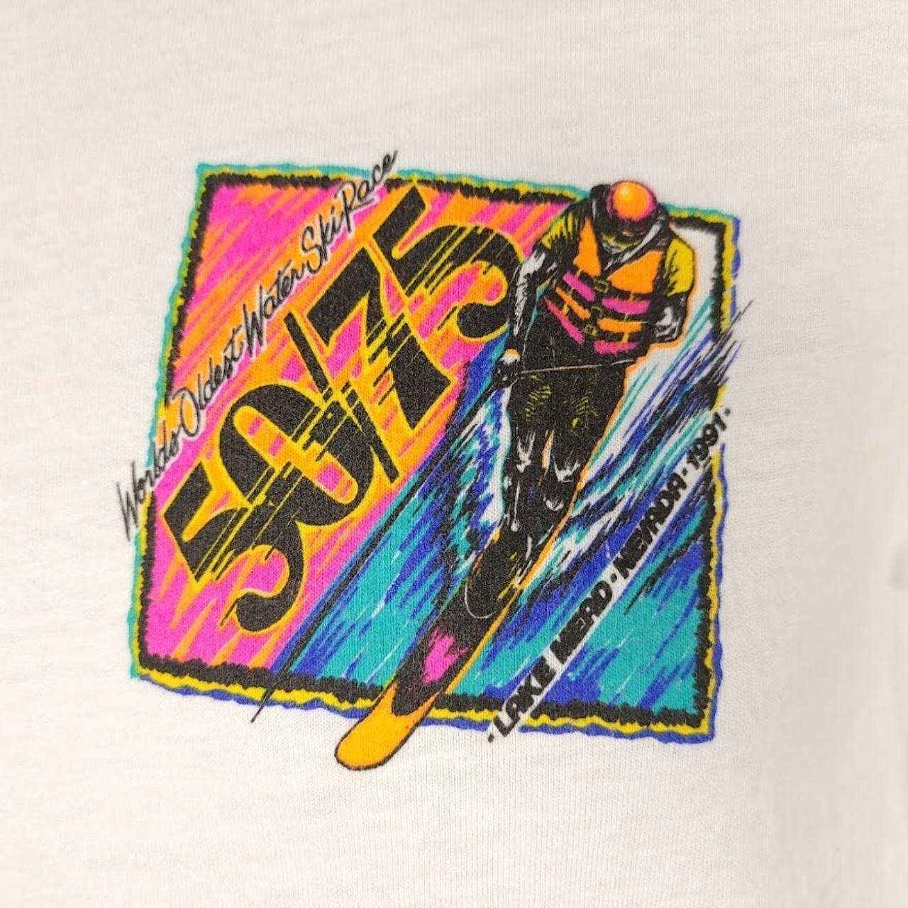 50/75 Water Ski Race T Shirt Vintage 80s Lake Mead Nevada Made selling In USA Mens Size Small