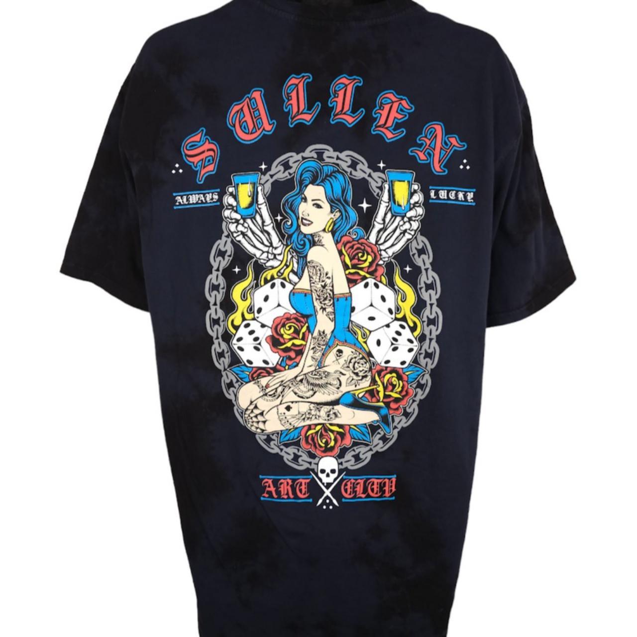 トップス Sullen see through vintage shirt archive Sullen Tattoo Pin Up Girl T Shirt Mens Size XL Blue | Depop