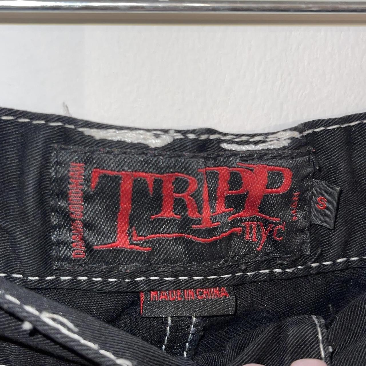 Vintage tripp dang Goodman red and black pants 1990s... - Depop