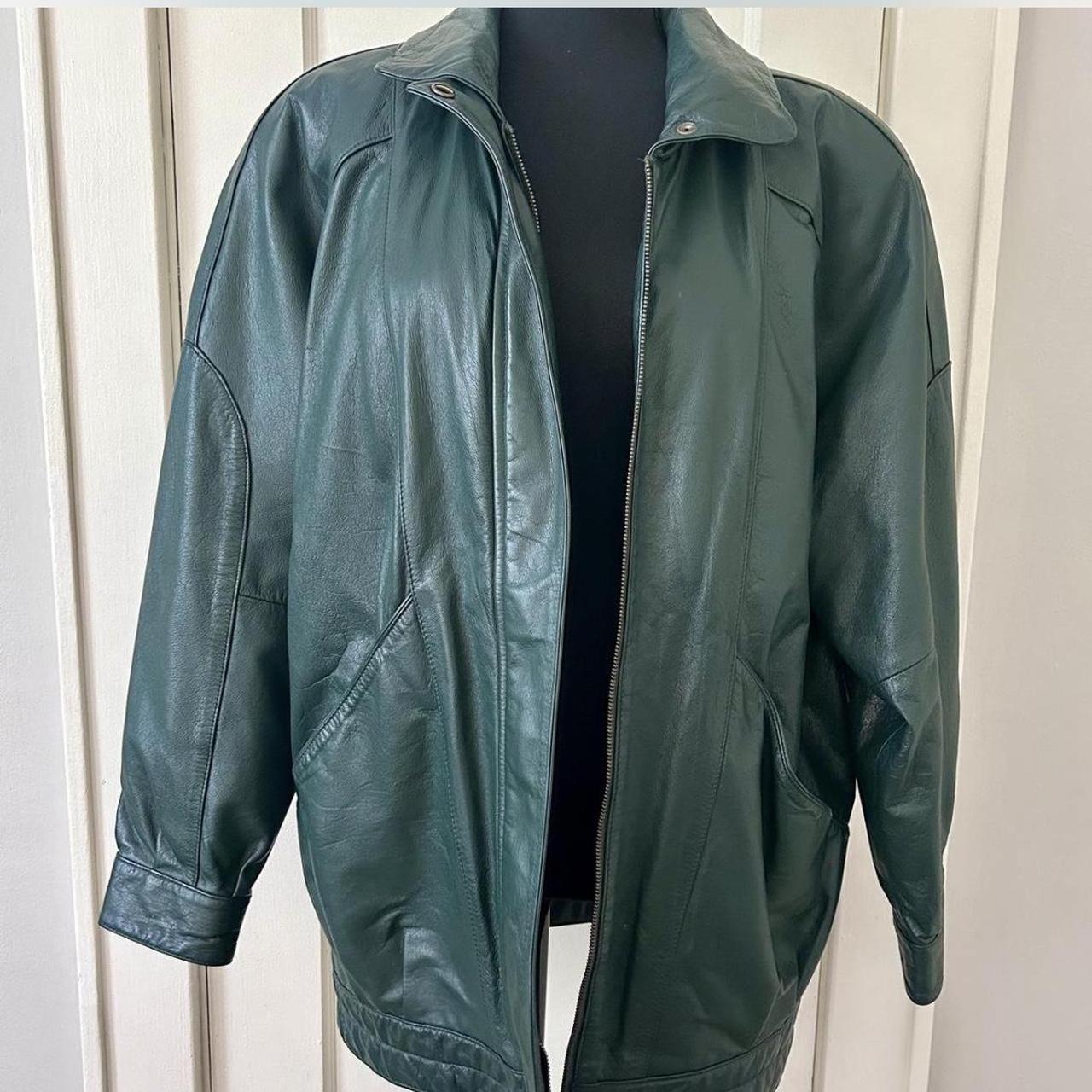 Preston and York Green outlets Leather Jacket