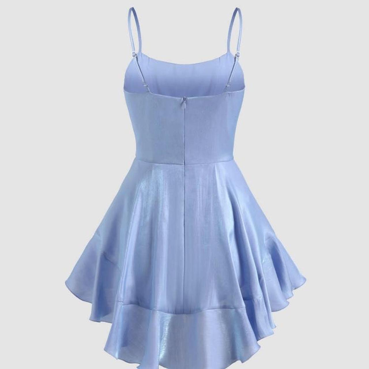 Metallic mini ruffle dress from cider Depop