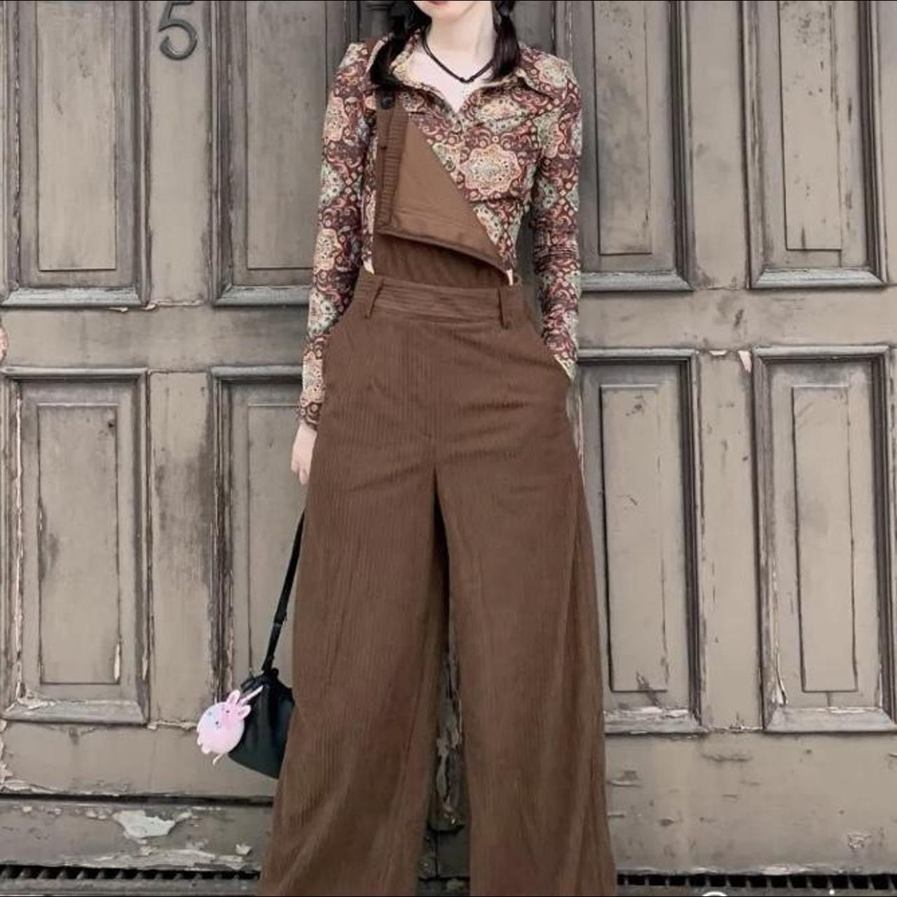 Cider Women's Brown Dungareesoveralls Depop