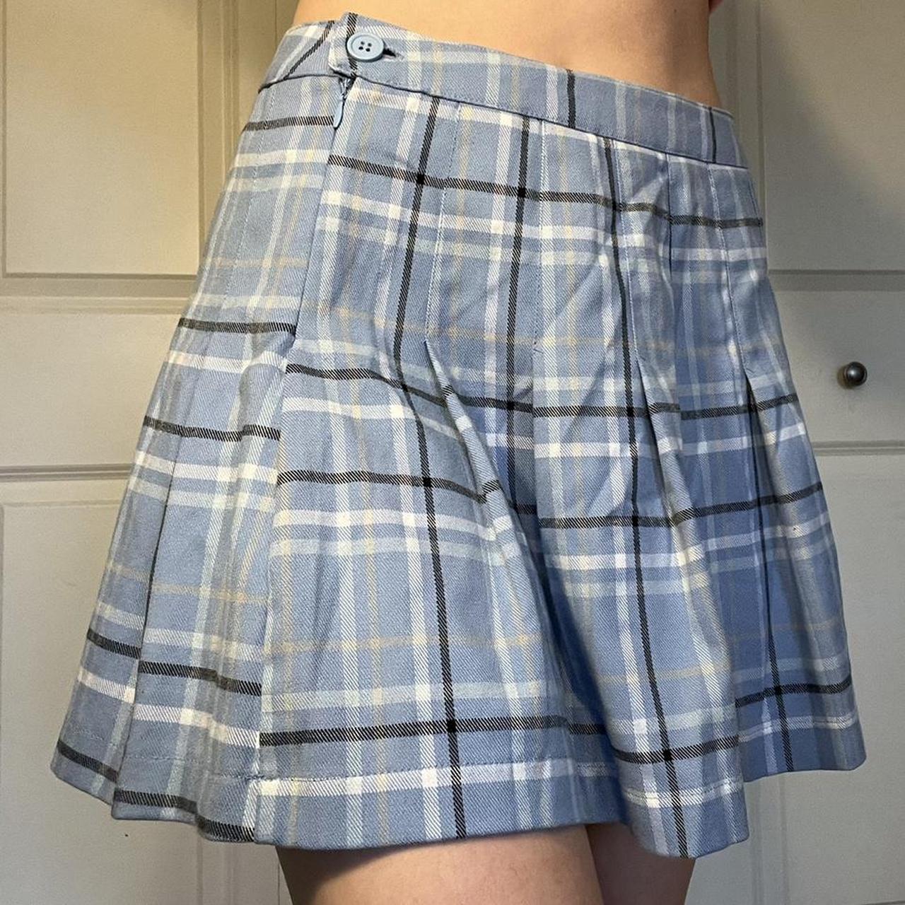 Blue Plaid Skirt Amazing Material Perfect Depop