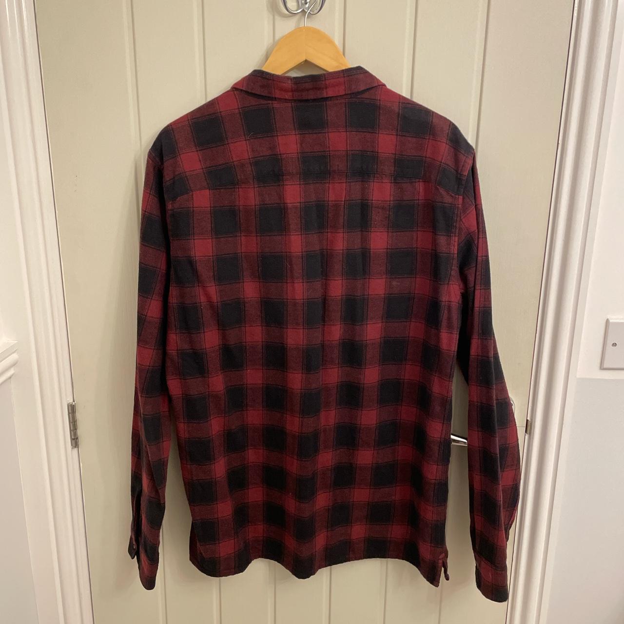 All saints black and red check flannel over shirt/... - Depop