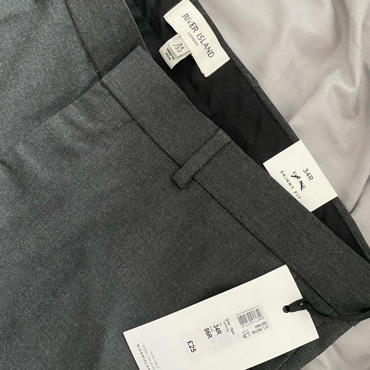 River Island Men's Grey Trousers Depop