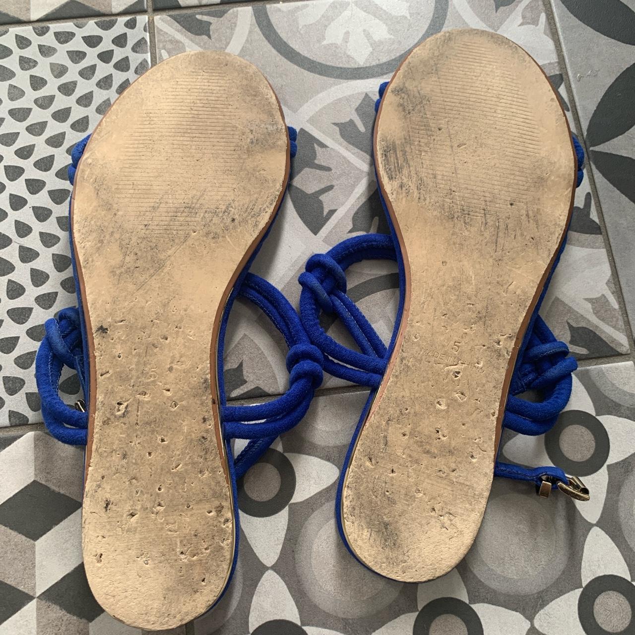 River island cobalt blue flat sandals size 5 /... Depop