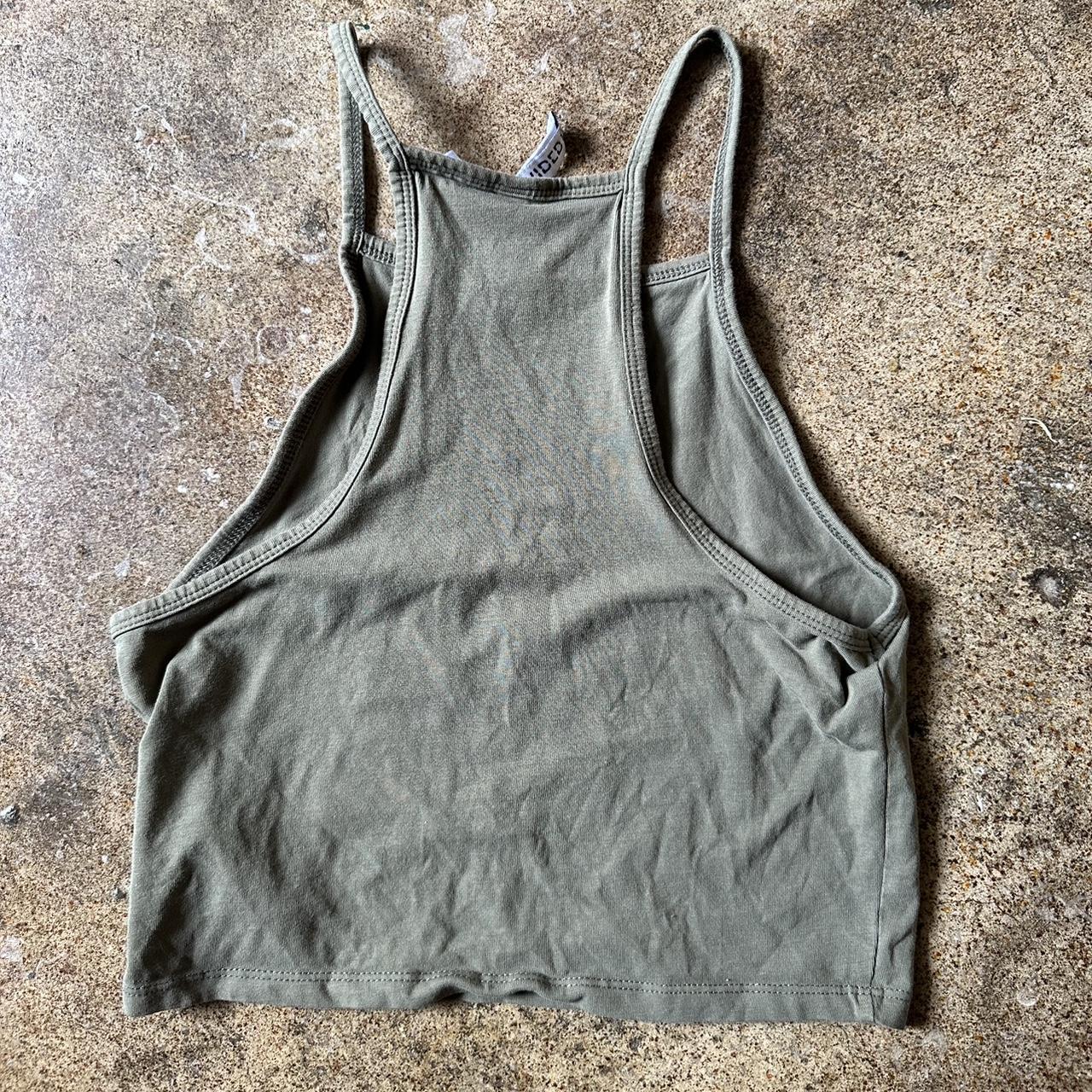 H&M Women's Green and Khaki Vest Depop