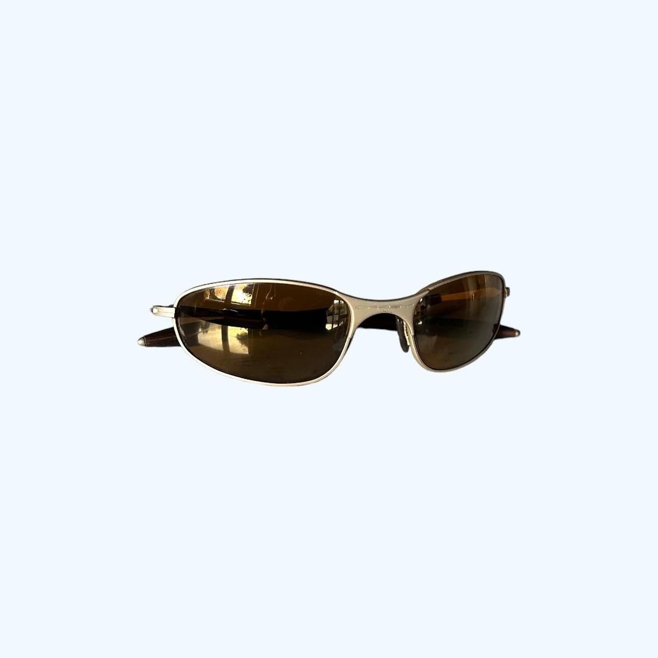 VINTAGE OAKLEY SUNGLASSES • OG CASE FROM 1998 • GOLD... - Depop