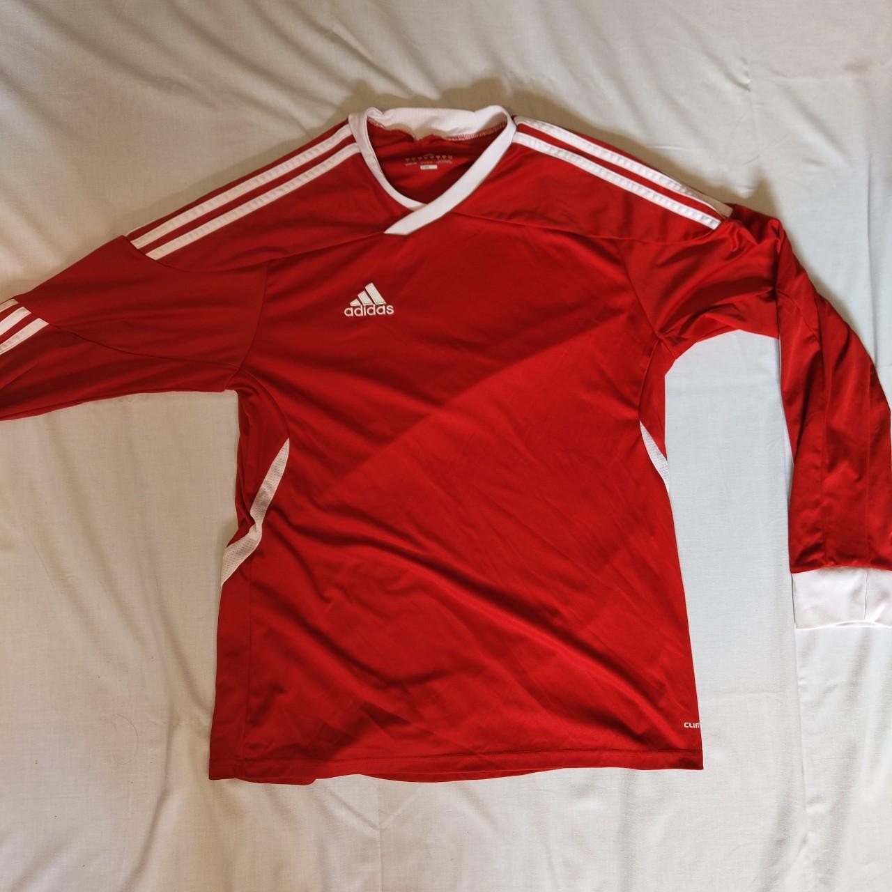 Adidas Long Sleeve Retro Football Shirt Vintage... - Depop