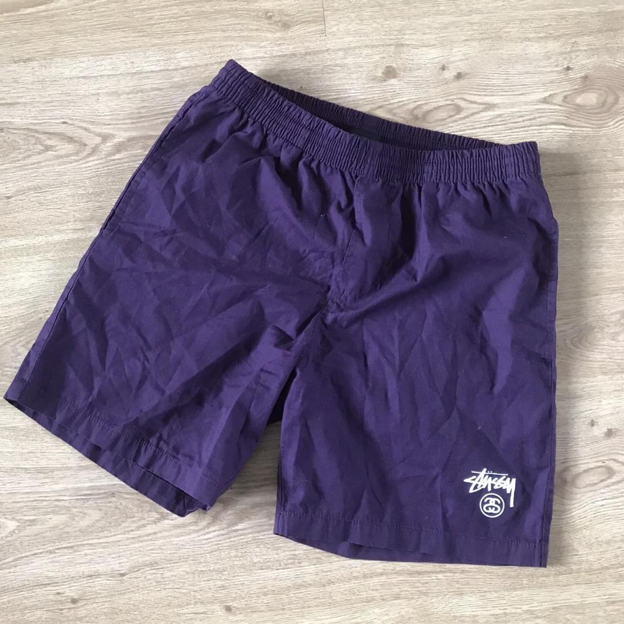 Stüssy Men's Purple and White Shorts | Depop