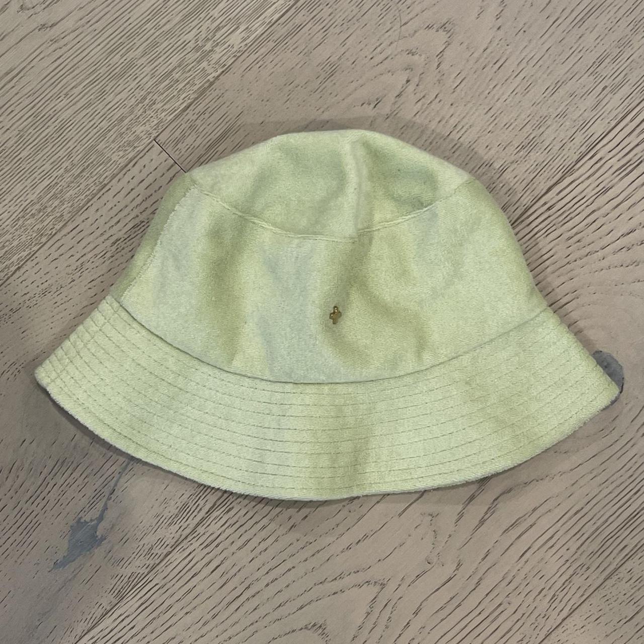 peta and jain green terry towel bucket hat - Depop