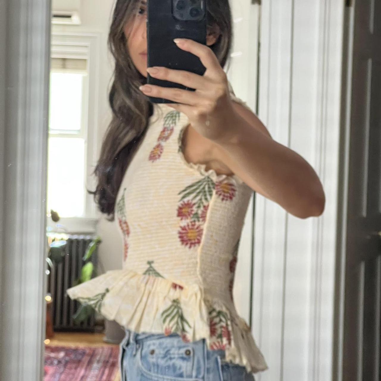 Alix of Bohemia Women's Crop top - Cream/Multi - … - image 5