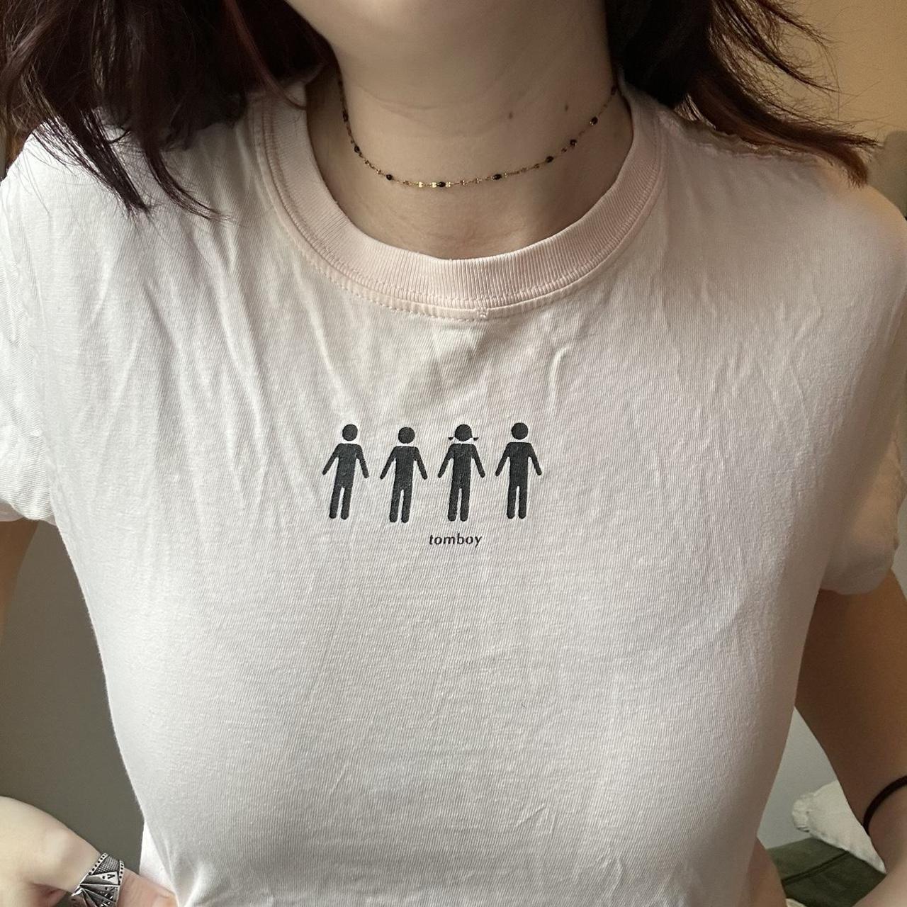 Adorable baby pink graphic tee “Tomboy” Size medium... Depop