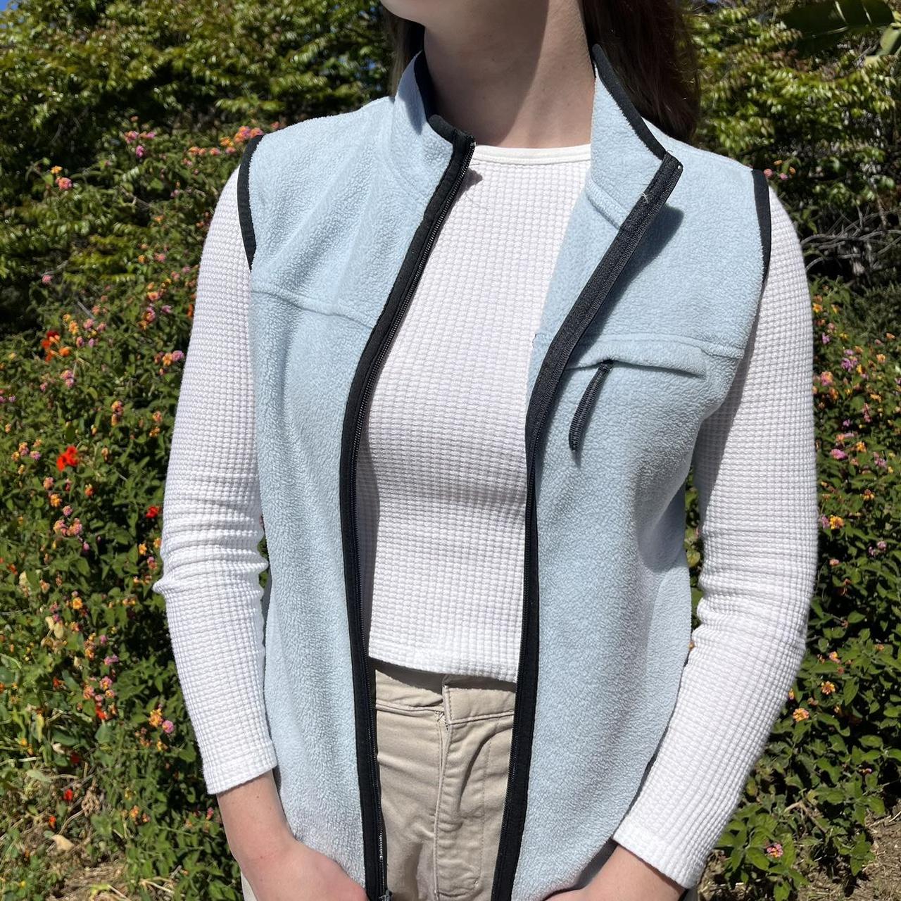 Adorable Blue Fleece Vest 🌷🤎💌 in amazing... Depop