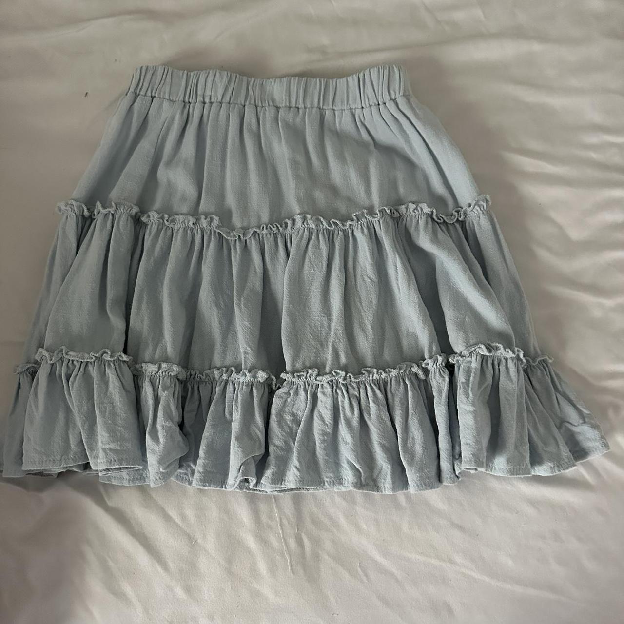 princess polly light blue mini skirt size 0 great... - Depop