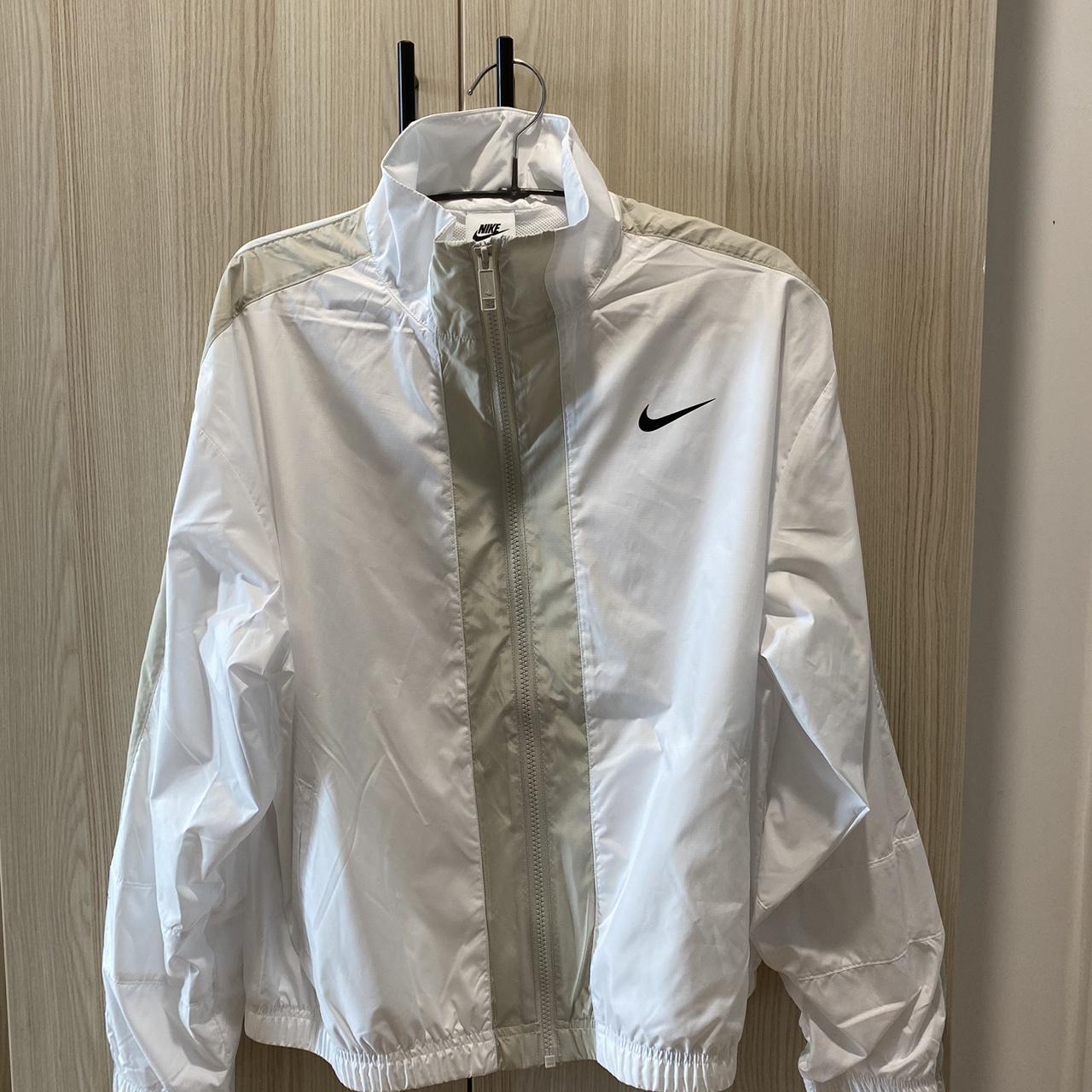 Nike white track jacket / windbreaker Brand new... - Depop