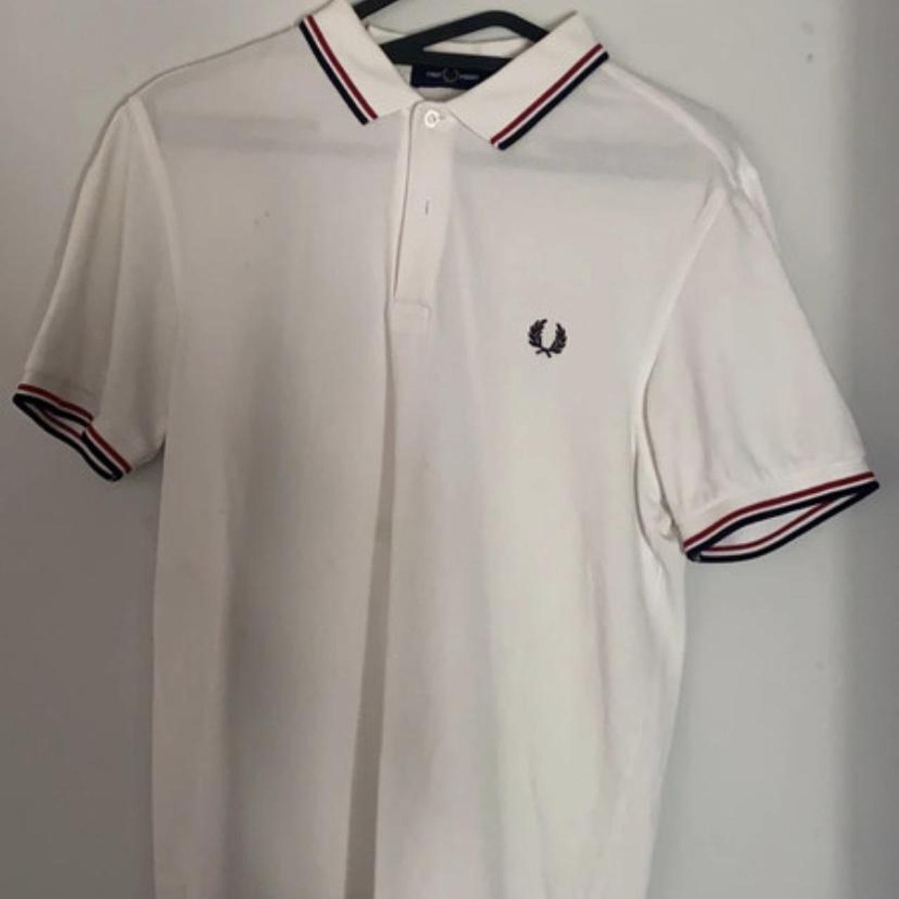 Fred Perry Men's White Poloshirts Depop