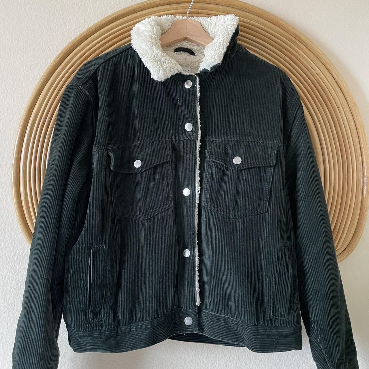 Topshop dark green corduroy jacket - Depop