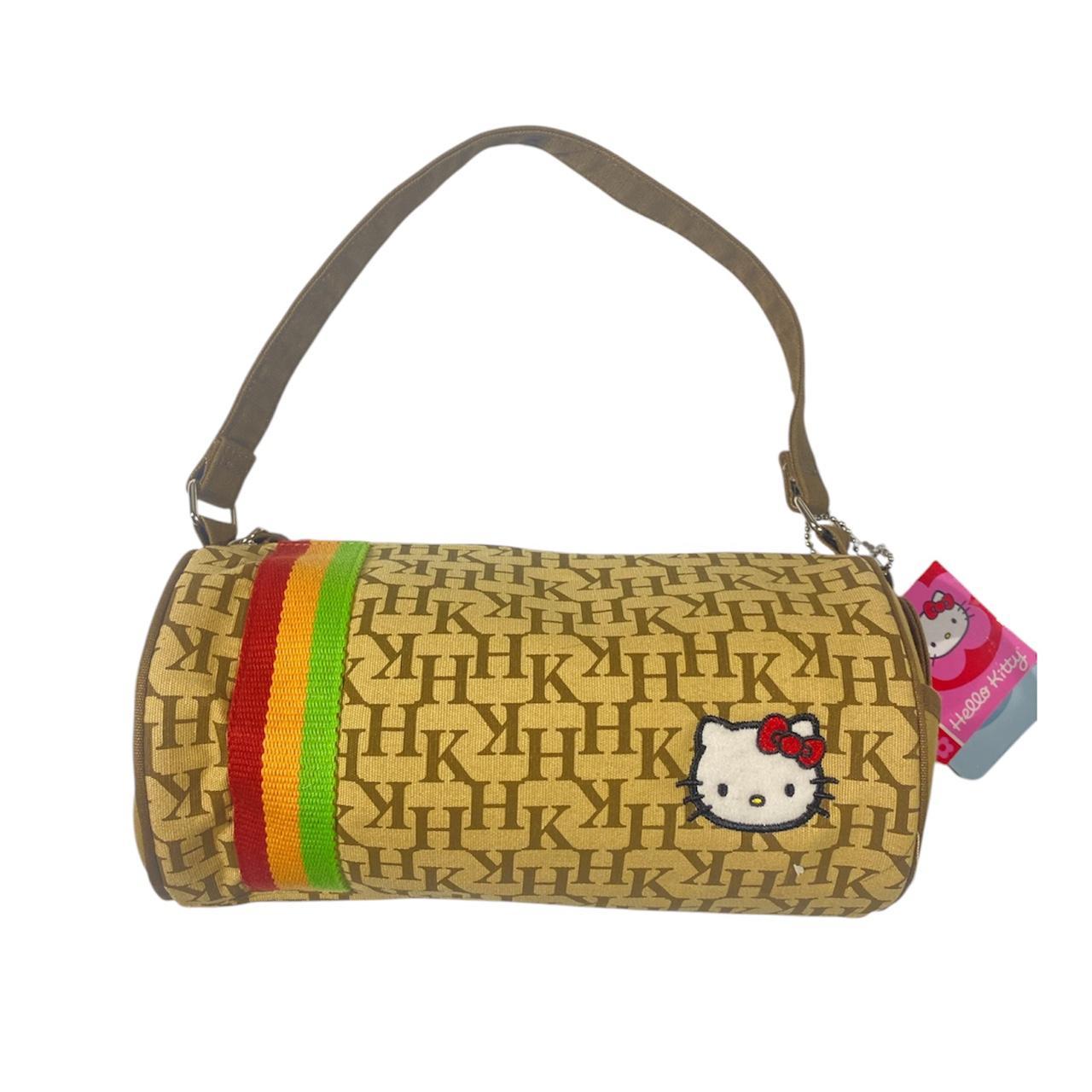 VINTAGE Y2K RASTA MONOGRAM HELLO KITTY BARREL BAG... - Depop