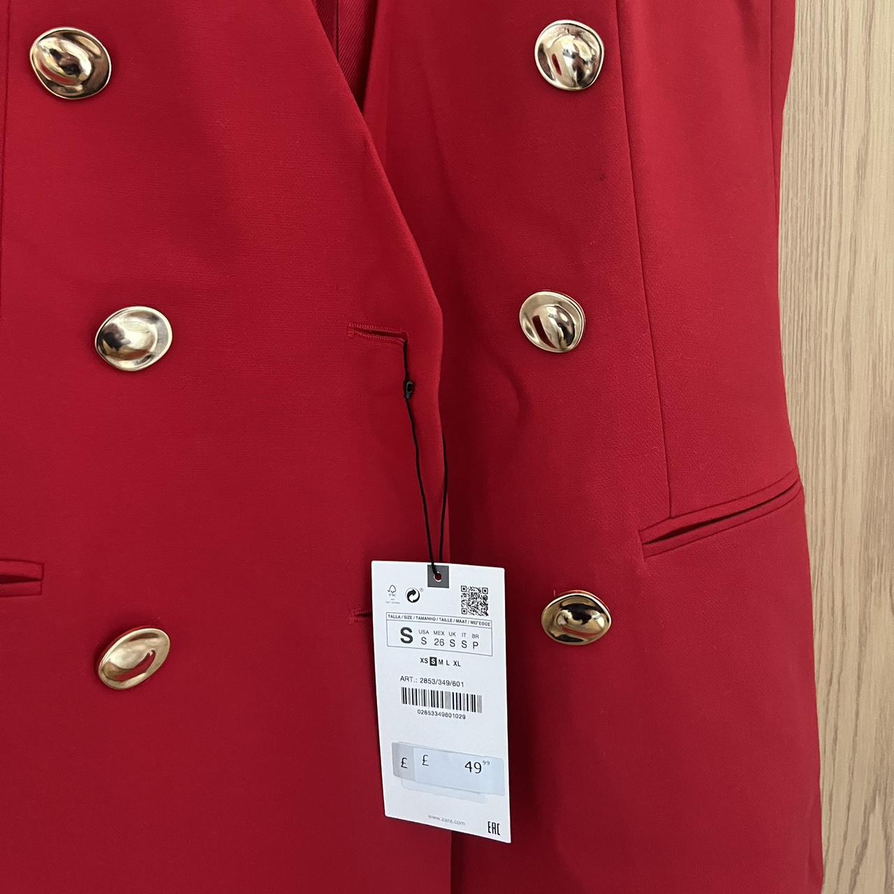 Zara gold button red waistcoat/dress never been worn