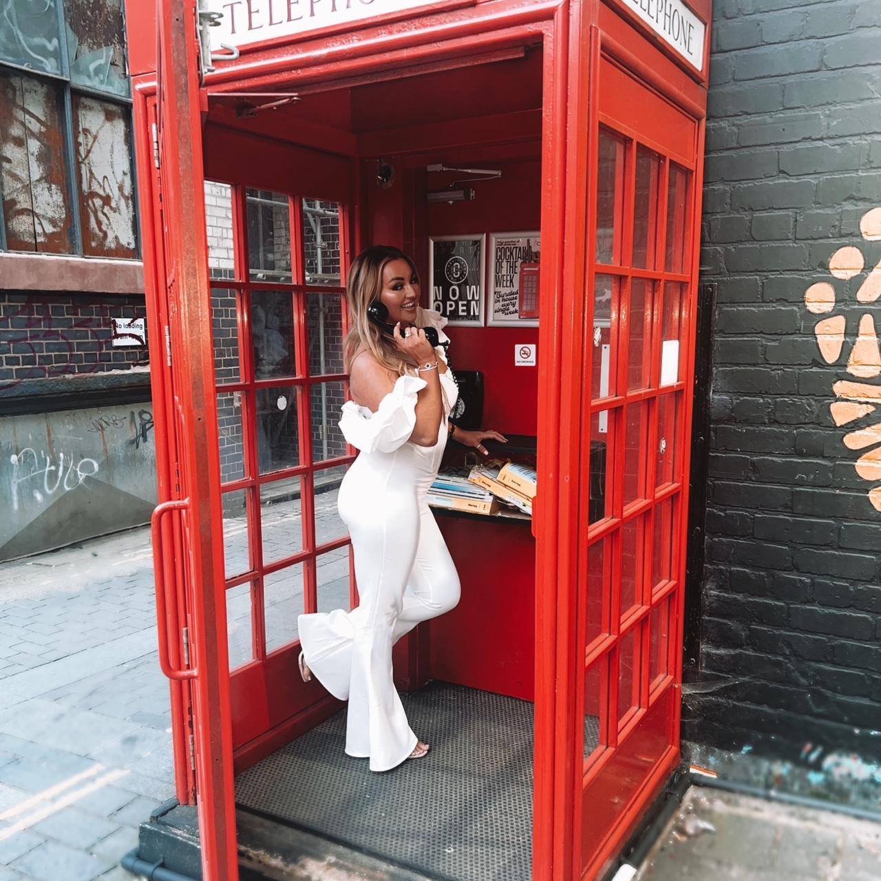 White Frill Jumpsuit from PRETTY LITTLE THING Worn... Depop