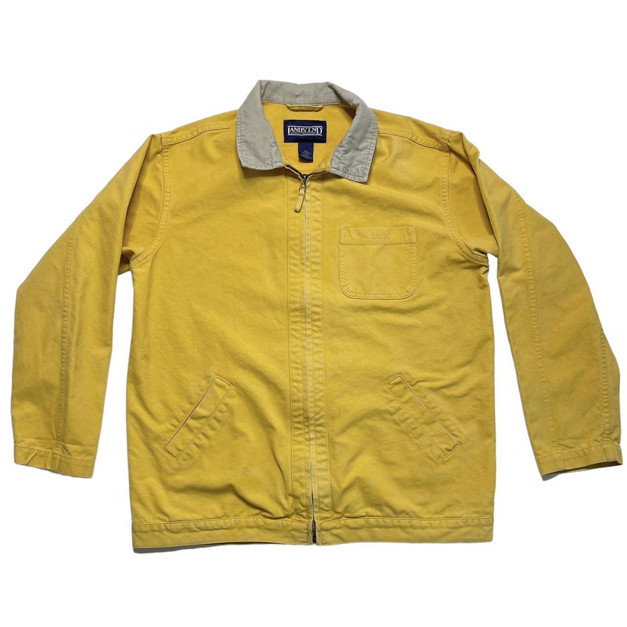 Lands' End Men's Yellow and Tan Jacket Depop