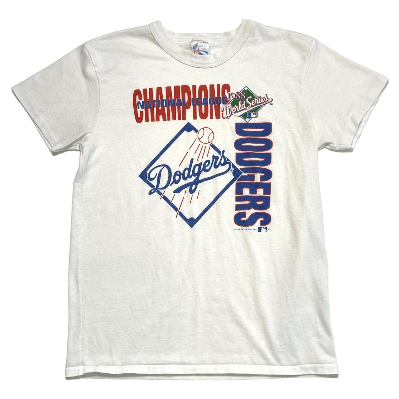 VINTAGE MLB LOS ANGELES DODGERS WORLD CHAMPIONS TEE SHIRT 1988 SMALL MADE  USA