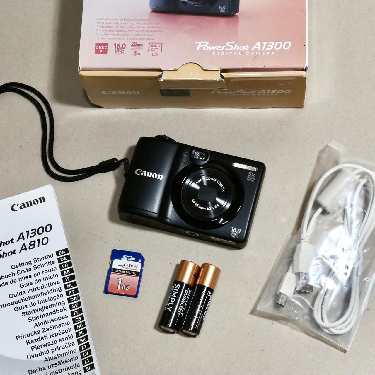 Canon Powershot A1300 Digital Camera with Batteries,... - Depop